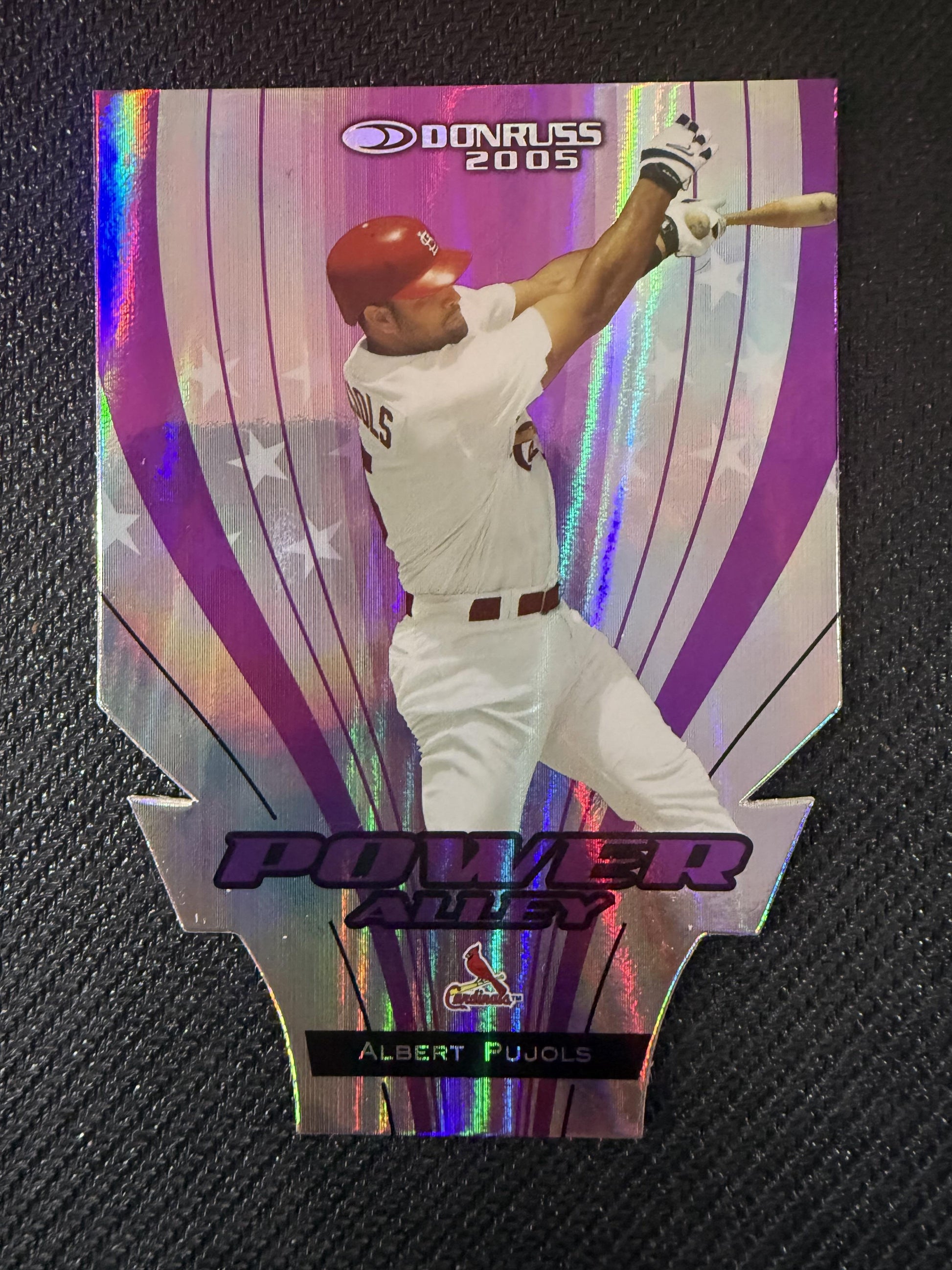 #PA-3 Albert Pujols 2005 Donruss SN #/50 Cardinals Power Alley Purple Die Cut
