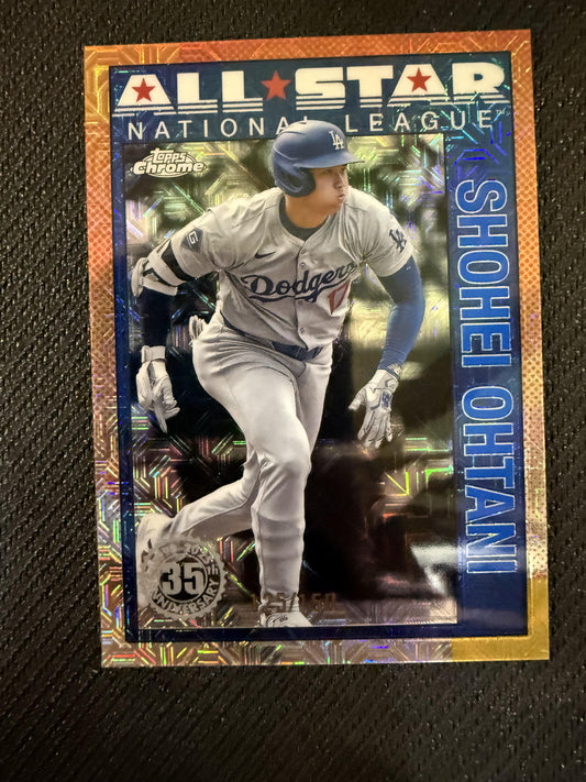 #90ADC-2 SHOHEI OHTANI 2025 TOPPS CHROME 35TH ANNIVERSARY 1990 BLUE /150