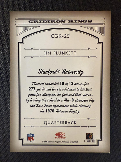 #CGK-25 Jim Plunkett 2006 Donruss Threads AU Gridiron Kings Auto