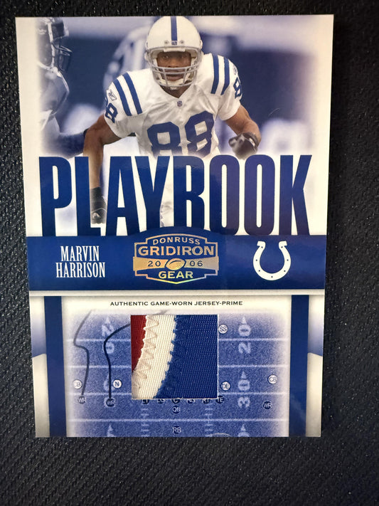 #PB-6 Marvin Harrison 2006 Donruss Gridiron Gear SN #/25 Colts Playbook Platinum