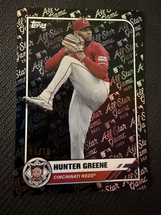 #26 Hunter Greene 2025 Topps All Star Game SN Cincinnati Reds Black Foil