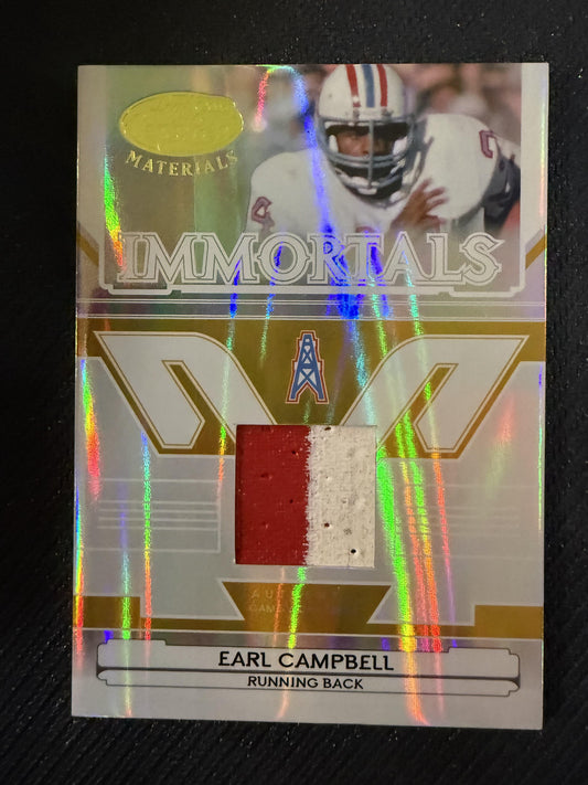 #235 Earl Campbell 2006 Leaf Certified Materials /25 Oilers Mirror Gold