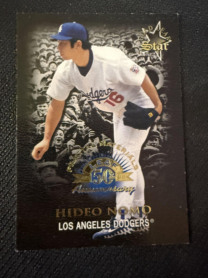 #176 Hideo Nomo 1998 Leaf SN Los Angeles Dodgers sports Fractal Materials