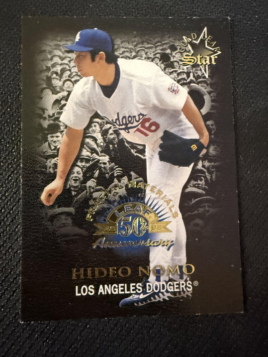 #176 Hideo Nomo 1998 Leaf SN Los Angeles Dodgers sports Fractal Materials