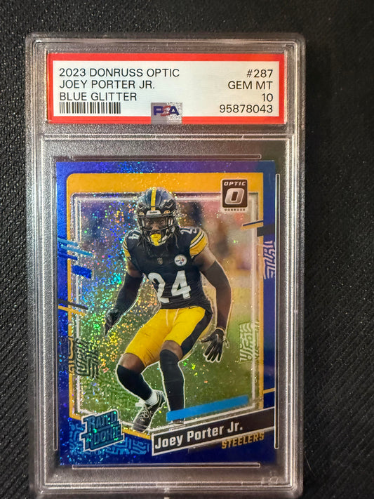#287 Joey Porter Jr. 2023 Donruss Optic RC Steelers Blue Glitter