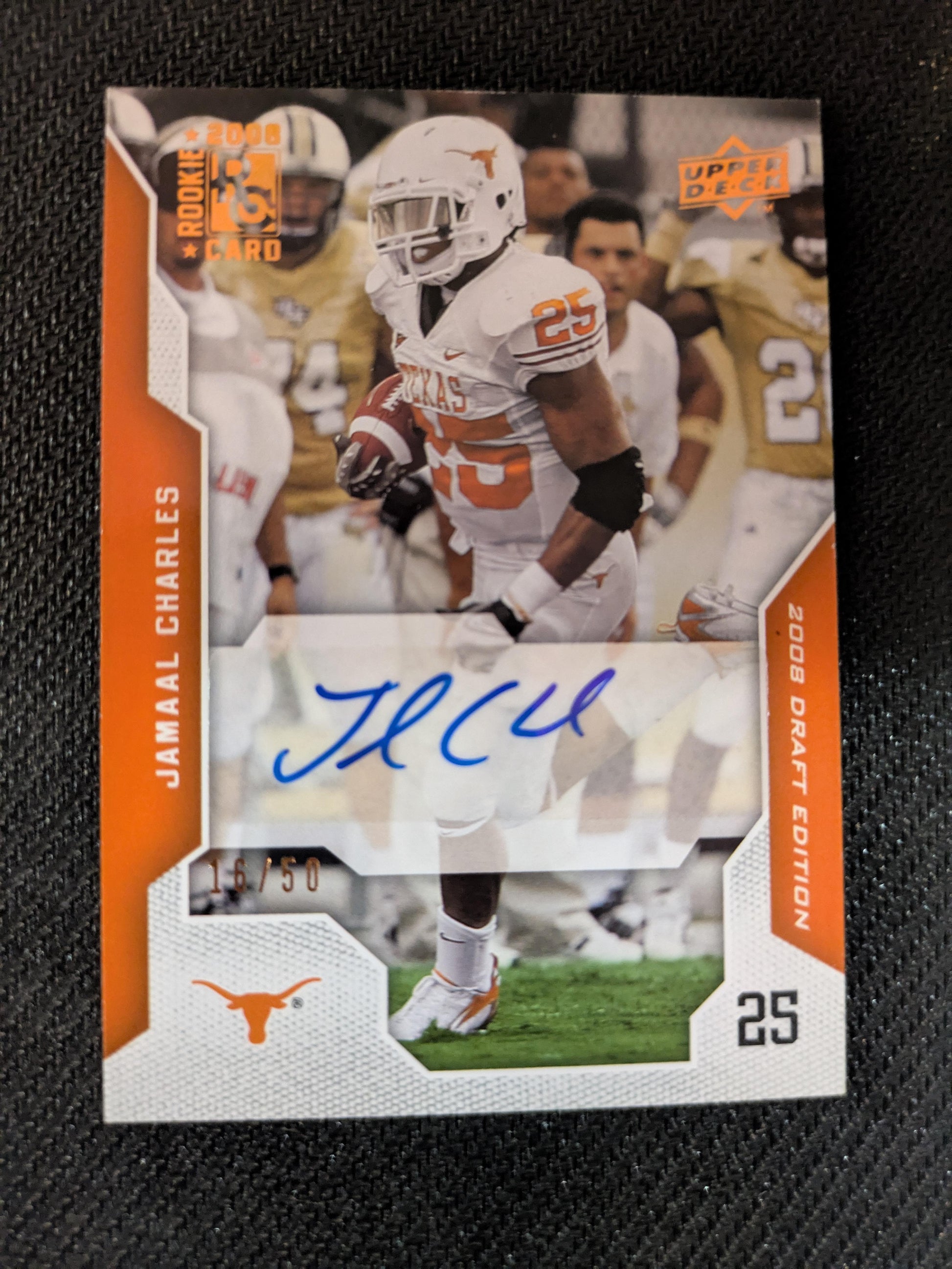 #46 Jamaal Charles 2008 Upper Deck Draft Edition /50 Longhorns Autographs Bronze
