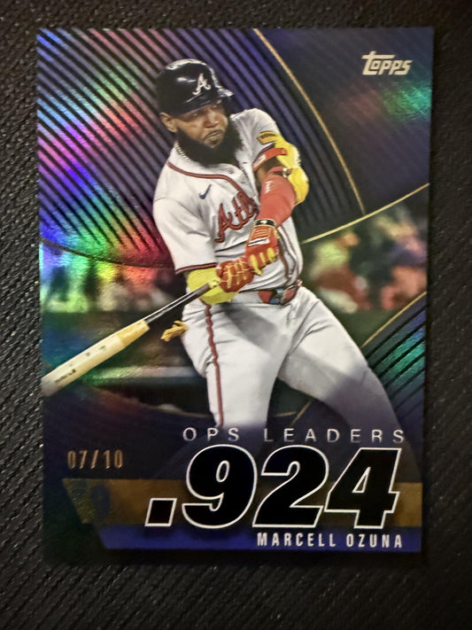 #OPS-9 Marcell Ozuna 2025 Topps SN Atlanta Braves sports OPS Leaders Black Foil