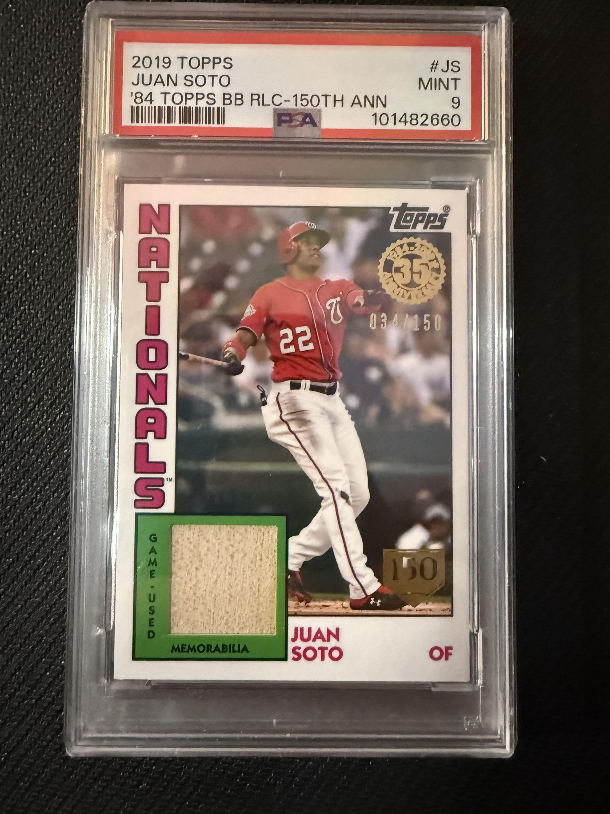 #84R-JS Juan Soto 2019 Topps SN,MEM Washington Nationals 1984 35th Relics 150th