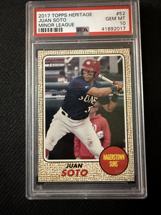 #52 Juan Soto 2017 Topps Heritage Minor League Hagerstown Suns sports