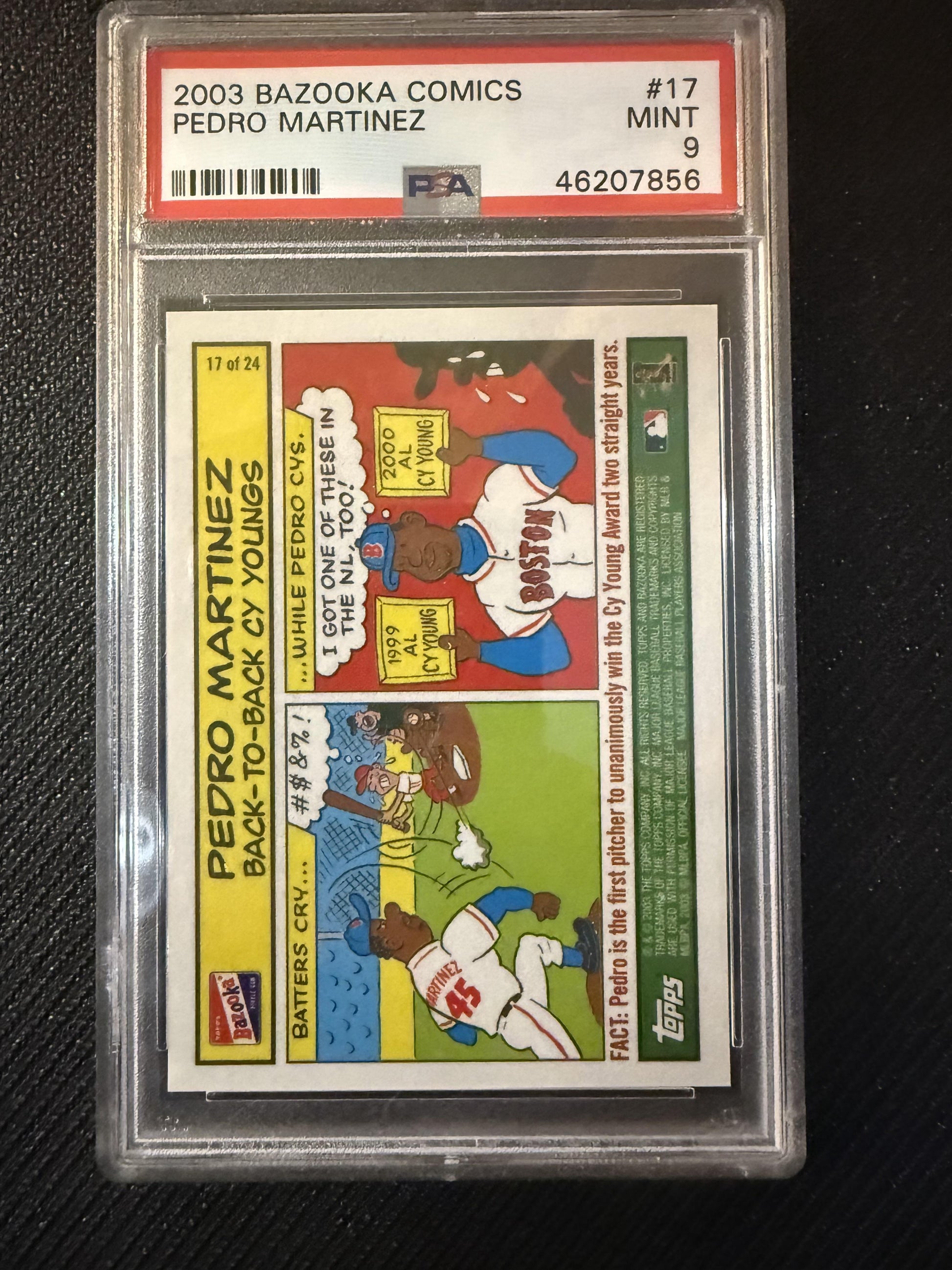 #17 Pedro Martinez 2003 Bazooka Boston Red Sox sports Comics