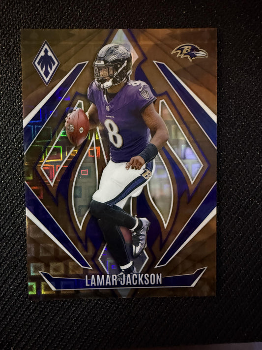 #102 Lamar Jackson 2024 Panini Phoenix SN Baltimore Ravens sports Bronze Pandora