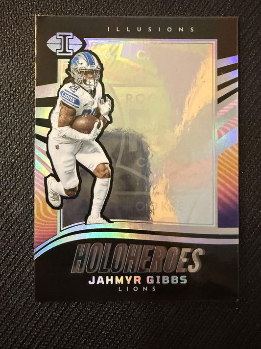 #16 Jahmyr Gibbs 2023 Panini Illusions Detroit Lions sports HoloHeroes Rookie
