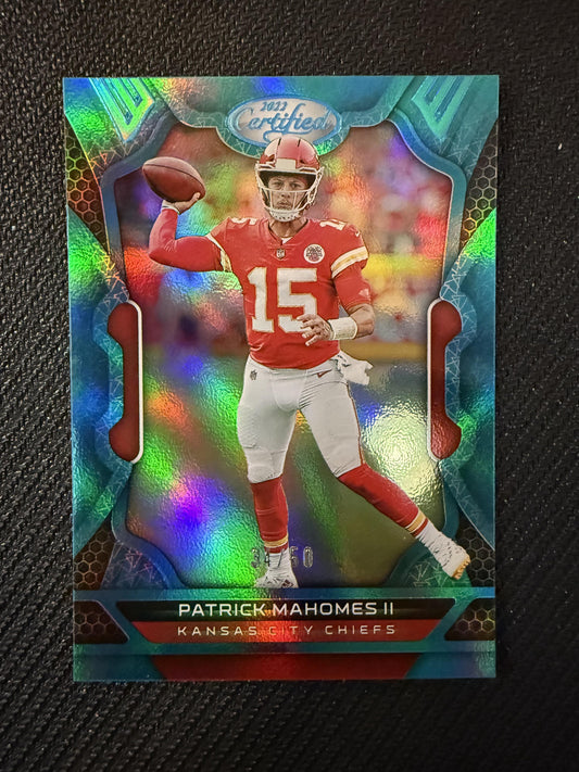#46 Patrick Mahomes II 2022 Panini Certified Chiefs Mirror Teal