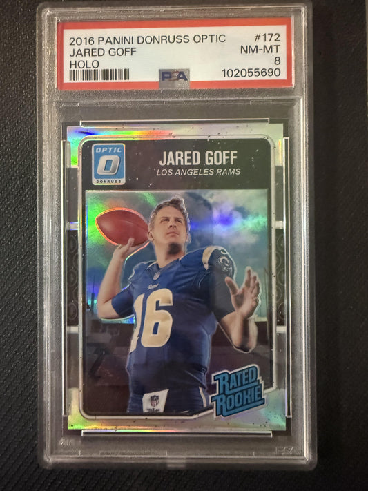 #172 Jared Goff 2016 Donruss Optic RC Rookie Los Angeles Rams sports Holo