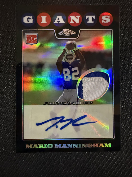 #TC201 Mario Manningham 2008 Topps Chrome Auto /25 Giants Patch