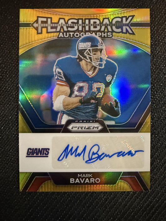 #FA-MB Mark Bavaro 2023 Panini Prizm SN,AU Auto Giants Flashback Autographs Gold
