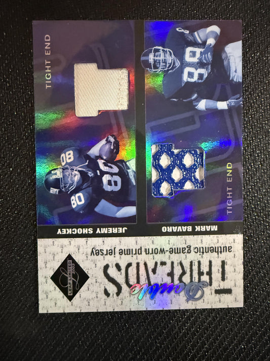 #DT-25 Bavaro/Jeremy Shockey 2003 Leaf Limited /10 Giants Double Threads Prime