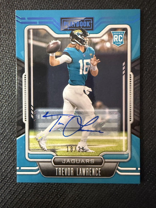 #101 Trevor Lawrence 2021 Panini Playbook Auto Jaguars Signatures Platinum