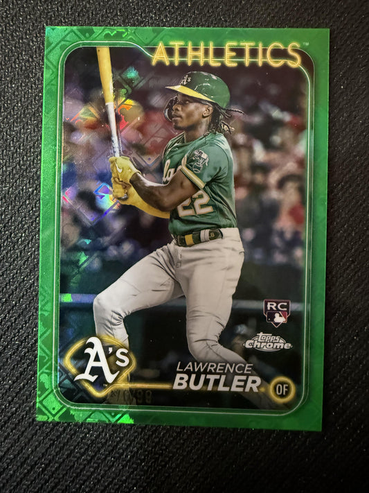 #5 Lawrence Butler 2024 Topps Chrome Logofractor Edition #/99 Athletics Green