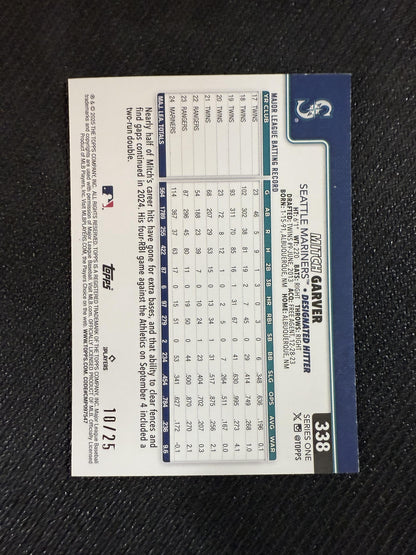 #338 Mitch Garver 2025 Topps SN #/25 Seattle Mariners sports Wood