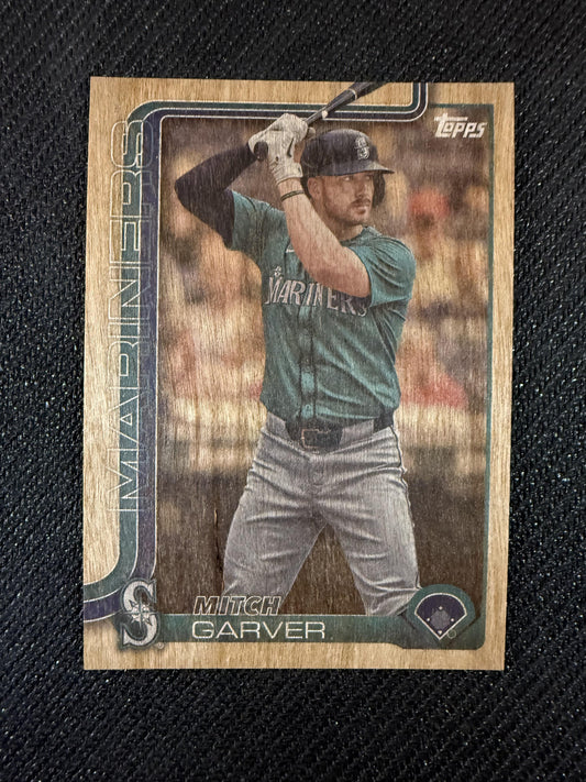 #338 Mitch Garver 2025 Topps SN #/25 Seattle Mariners sports Wood