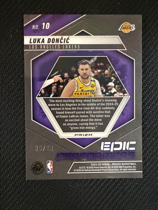 #10 Luka Doncic 2024-25 Panini Mosaic /99 Lakers Epic Performers Reactive Blue