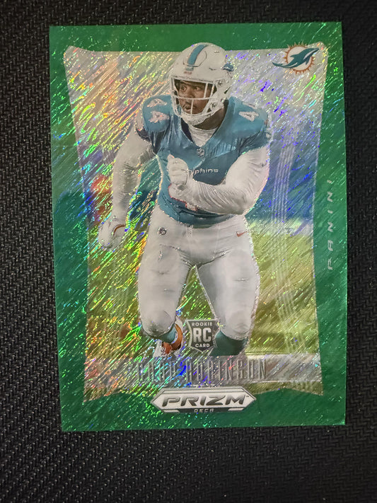 #197 Chop Robinson 2024 Panini Prizm Deca SN #/12 Dolphins Shimmer Green FOTL