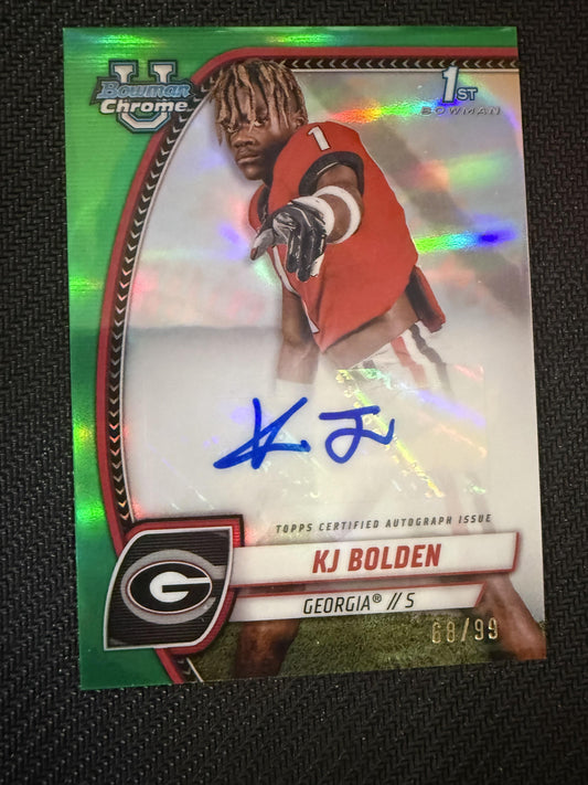 #PA-KBO KJ Bolden 2024 Bowman U Chrome Auto /99 Prospect Green Refractor