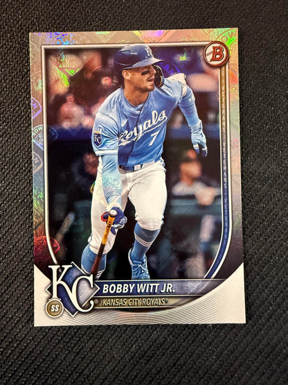 #7 Bobby Witt Jr. 2025 Bowman Kansas City Royals sports Bowman Retro Logo Foil