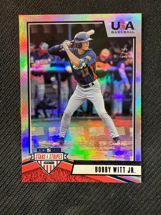 #89 Bobby Witt Jr. 2019 Panini Stars & Stripes USA /5 Longevity Flag Black