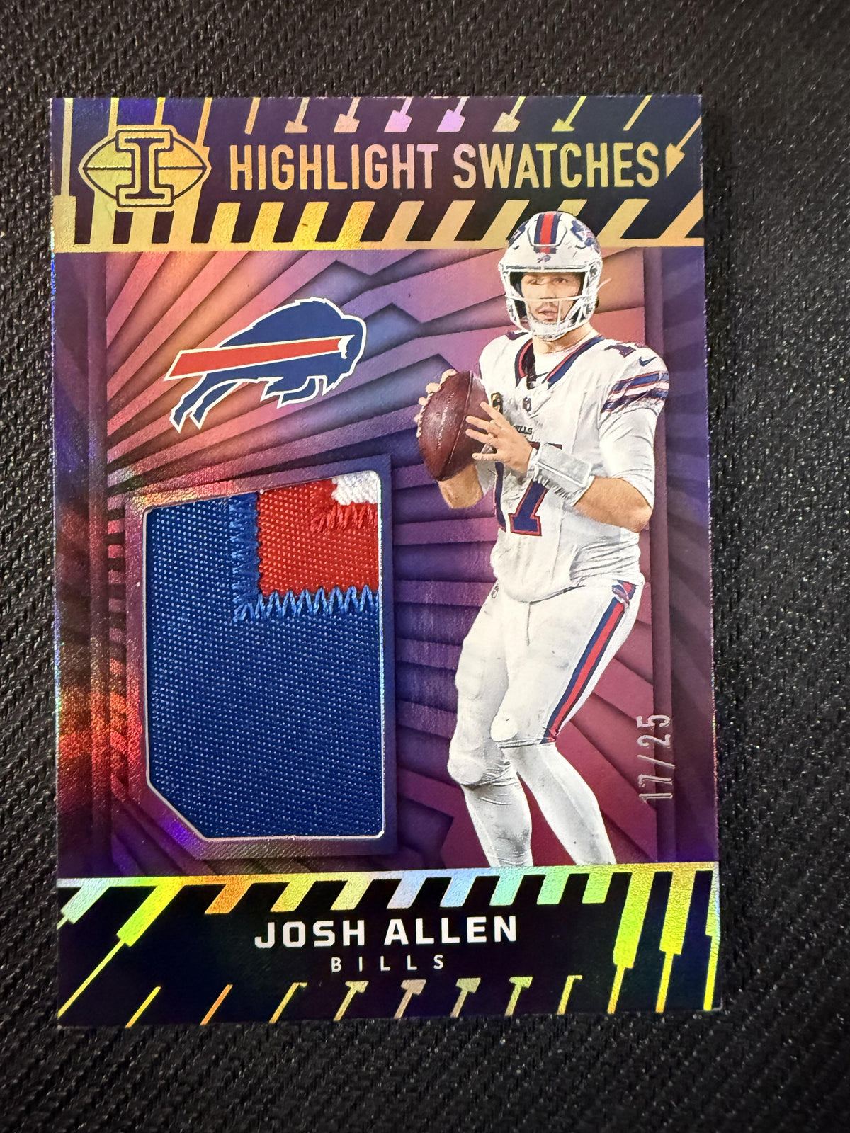 #HS-JAN Josh Allen 2024 Panini Illusions Highlight Swatches Gold /25 ...