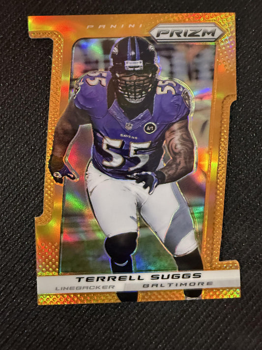 #6 Terrell Suggs 2013 Panini Prizm SN #/50 Baltimore Ravens Orange Die Cut