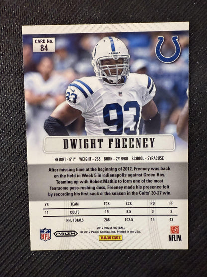 #84 Dwight Freeney 2012 Panini Prizm Indianapolis Colts sports Prizms
