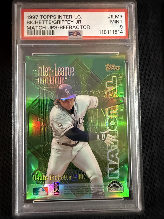 #ILM3 Dante Bichette / Ken Griffey Jr 1997 Topps Inter-League Match-Up Refractor