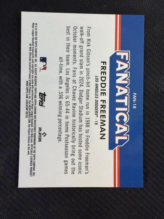 #FAN-18 Freddie Freeman 2025 Topps Chrome Los Angeles Dodgers sports Fanatical