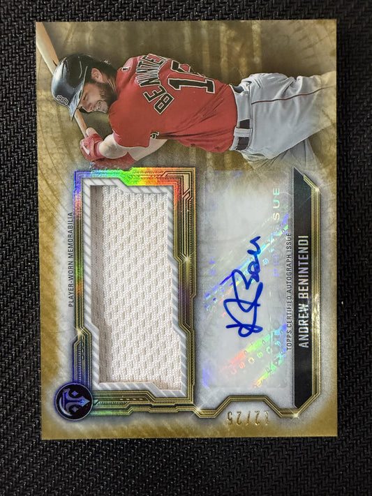#ASJR-AB Andrew Benintendi 2020 Topps Triple Threads /25 Auto Relics Gold