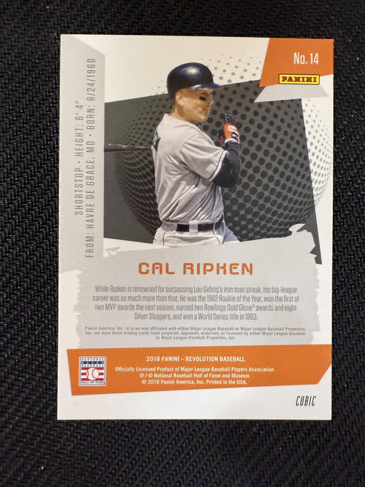 #14 Cal Ripken 2018 Panini Chronicles SN #/25 Baltimore Orioles Revolution Cubic