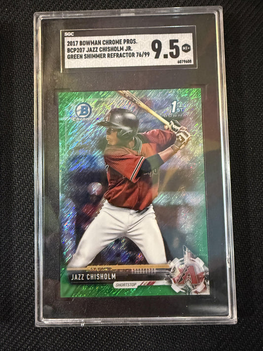 #BCP207 Jazz Chisholm 2017 Bowman Chrome SN #/99 Diamondbacks Green Shimmer