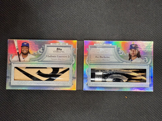 #TSDBL-GB VLADIMIR GUERRERO JR BO BICHETTE 2025 TOPPS STERLING BAT BOOK CARD 1/1
