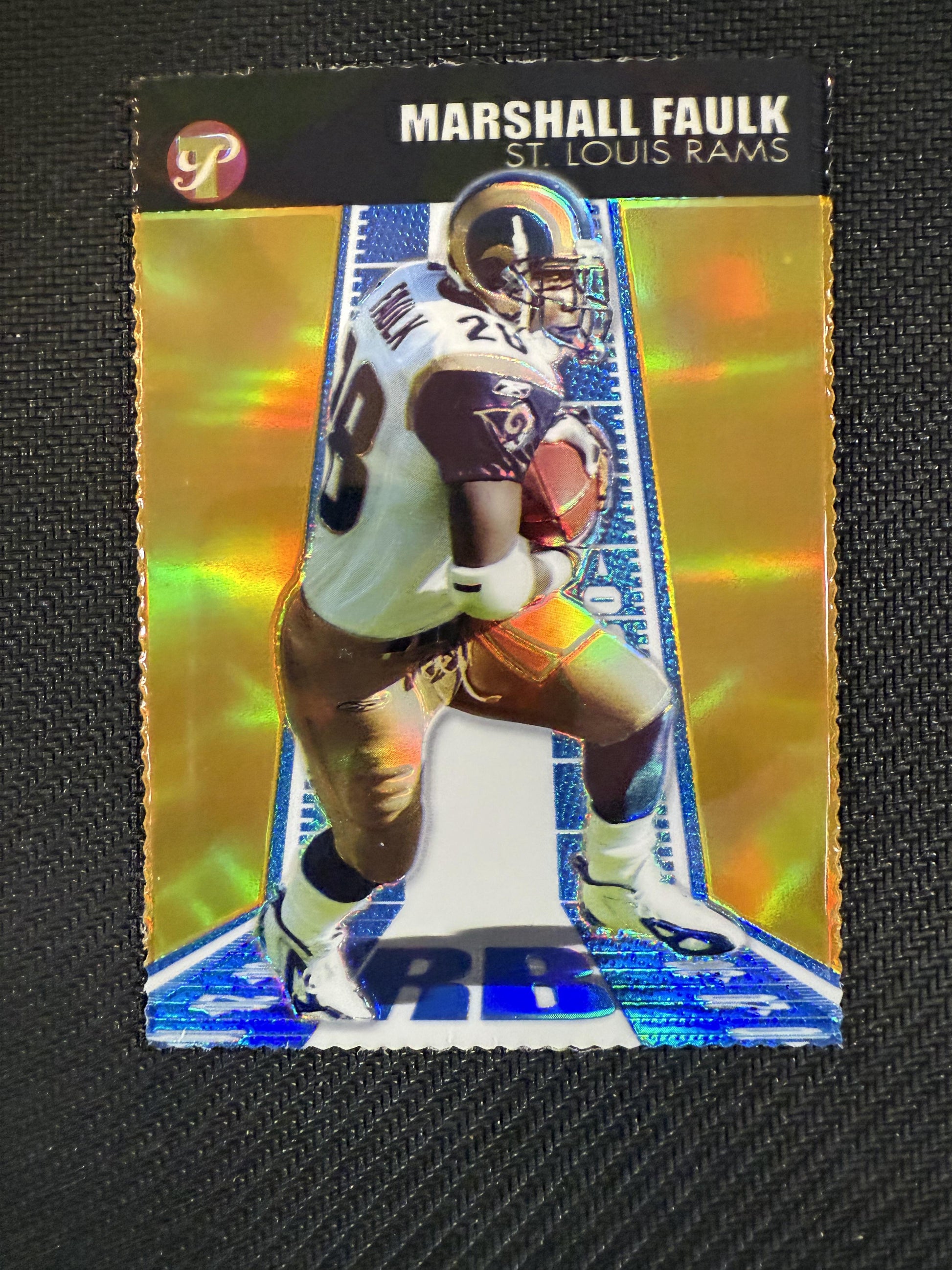 #34 Marshall Faulk 2004 Topps Pristine SN #/99 St. Louis Rams Gold Refractors