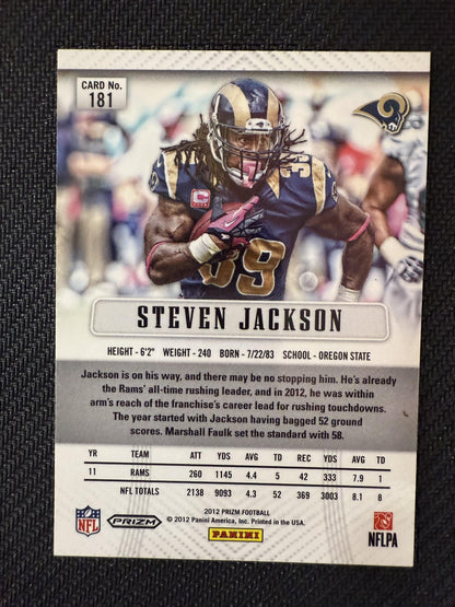 #181 Steven Jackson 2012 Panini Prizm St. Louis Rams sports Prizms