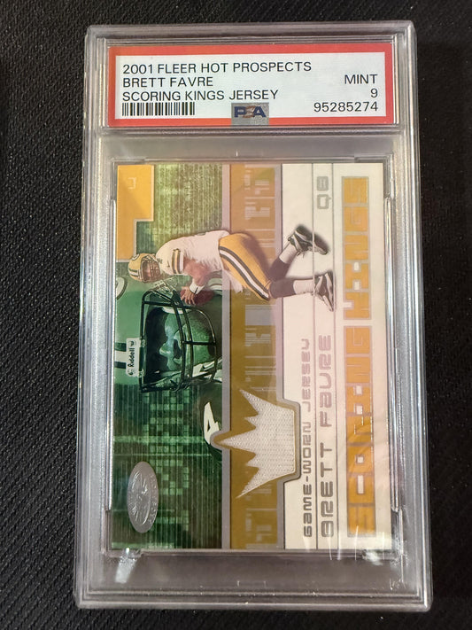 #NNO Brett Favre 2001 Fleer Hot Prospects MEM Packers Scoring Kings Jerseys