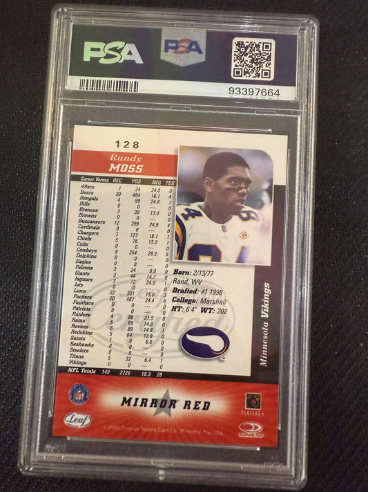 #128 Randy Moss 2000 Leaf Certified Minnesota Vikings sports Mirror Red