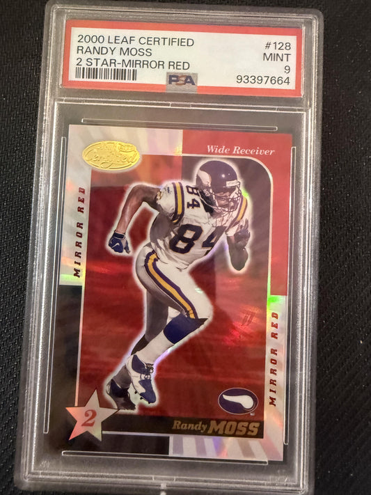 #128 Randy Moss 2000 Leaf Certified Minnesota Vikings sports Mirror Red
