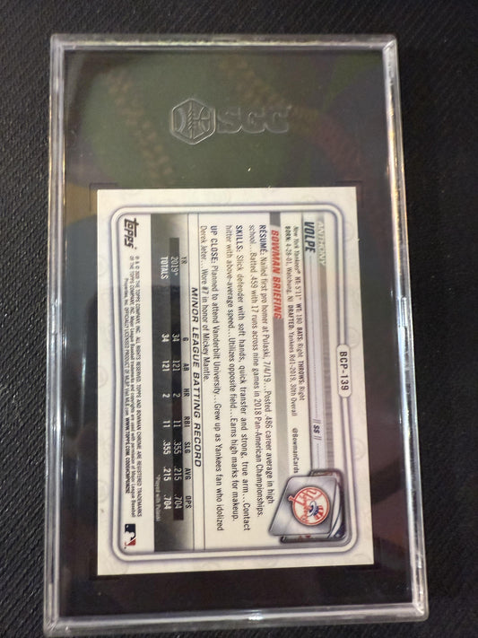 #BCP-139 Anthony Volpe 2020 Bowman SN #/125 New York Yankees Chrome Aqua Shimmer