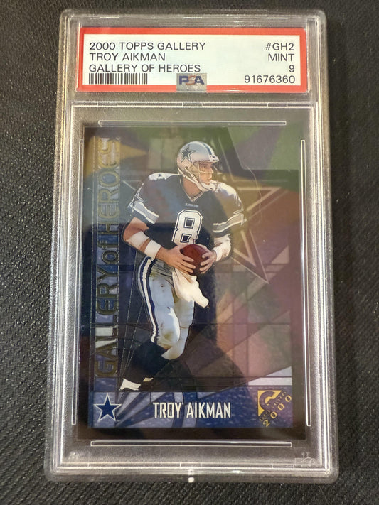 #GH2 Troy Aikman 2000 Topps Gallery Dallas Cowboys sports Gallery of Heroes