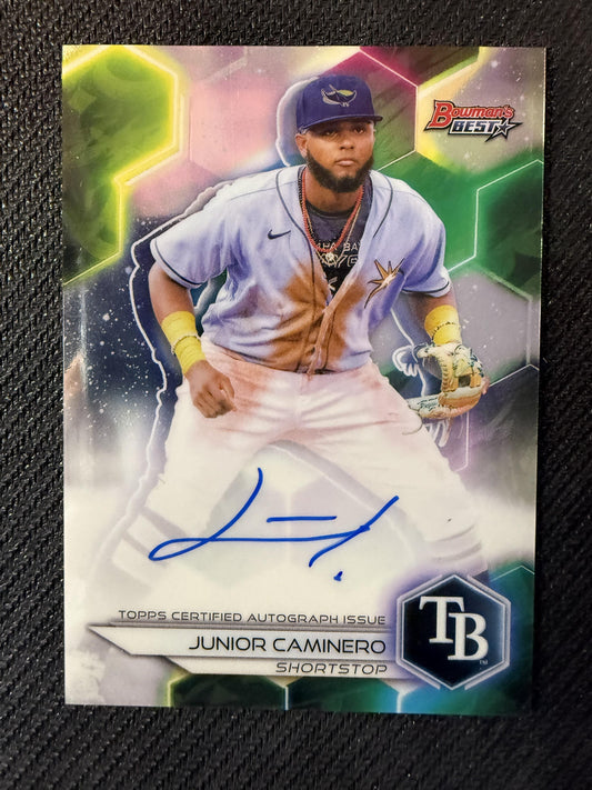 #B23-JCO Junior Caminero 2023 Bowman's Best AU Auto Tampa Bay Rays Best of 2023