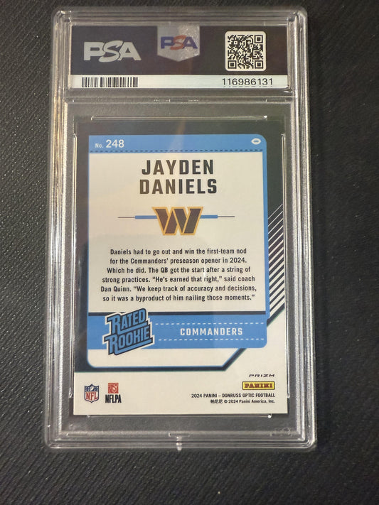 #248 Jayden Daniels 2024 Donruss Optic Washington Commanders sports Holo