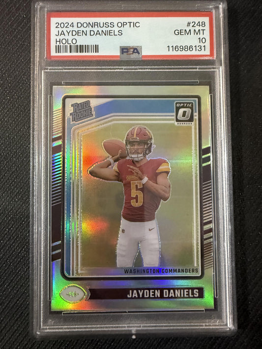 #248 Jayden Daniels 2024 Donruss Optic Washington Commanders sports Holo
