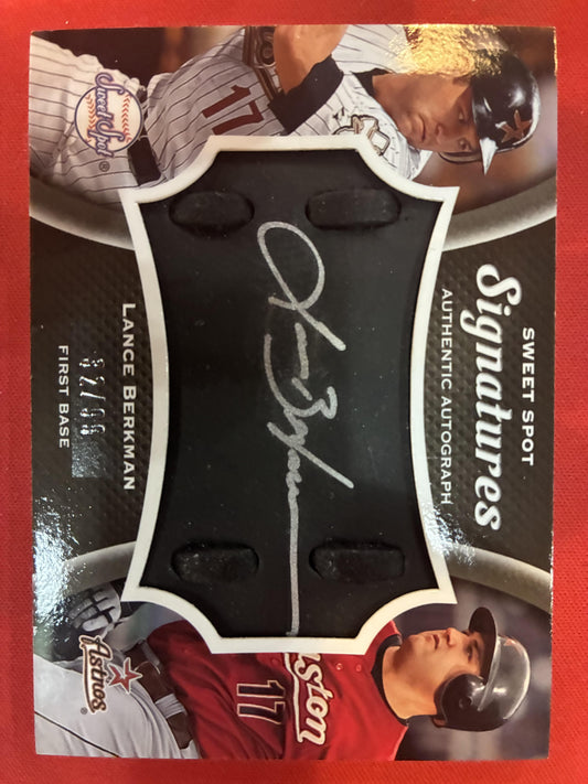 #LB Lance Berkman 2008 Upper Deck Sweet Spot Auto /99 Signatures Glove Leather